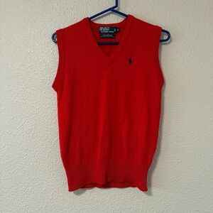 Vintage Ralph Lauren Sweater Vest in Christmas Red Vneck Sweater Vest Holiday